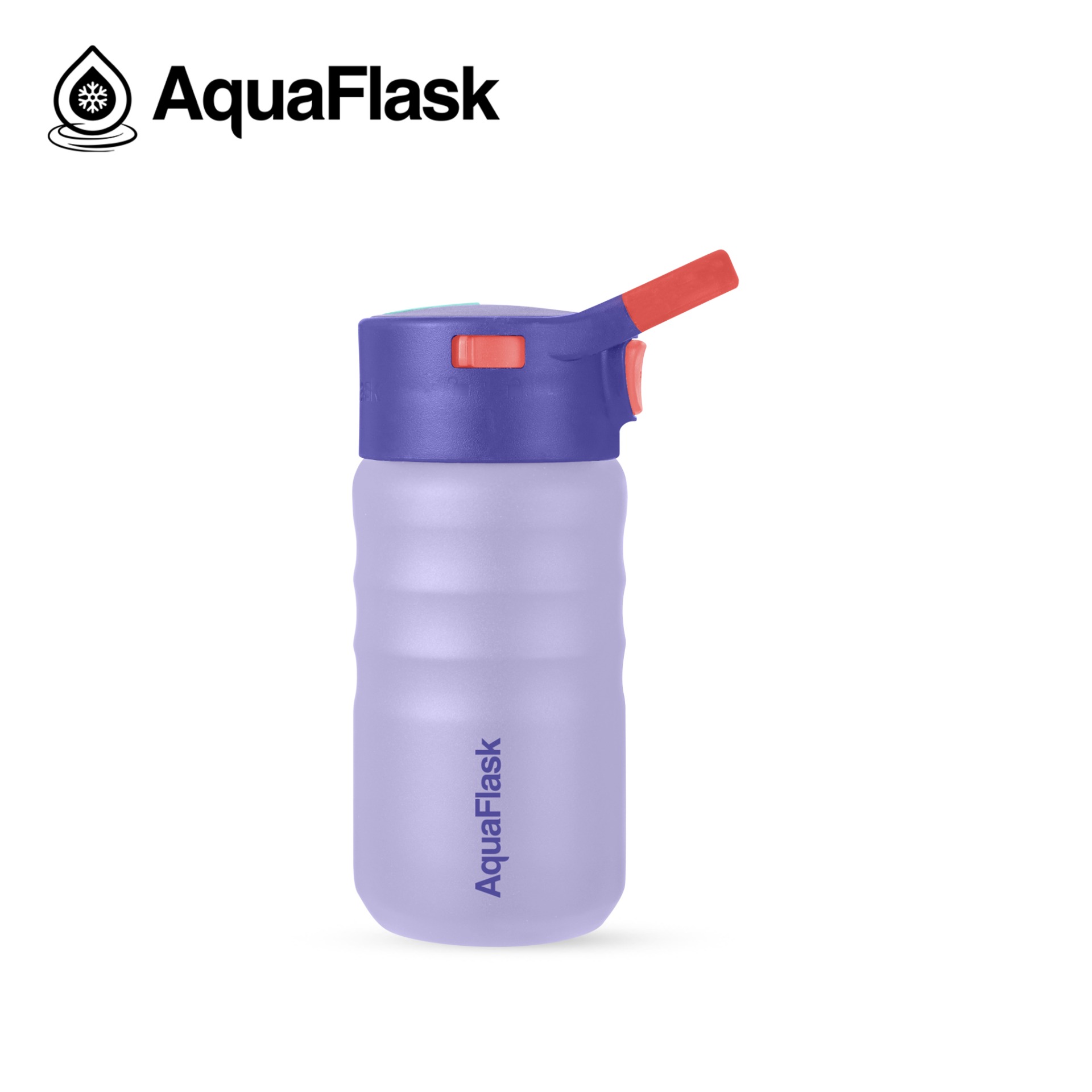 Aquaflask vandflaske i lilla. Aquaflask, drikkedunk, termoflaske, drikkeflaske, lavendel, drikketud, tud